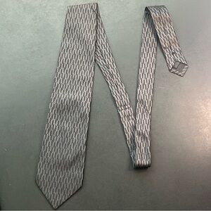 Altea Milano for Nordstrom Silk Neck Tie Made in Italy Gray Black Pattern